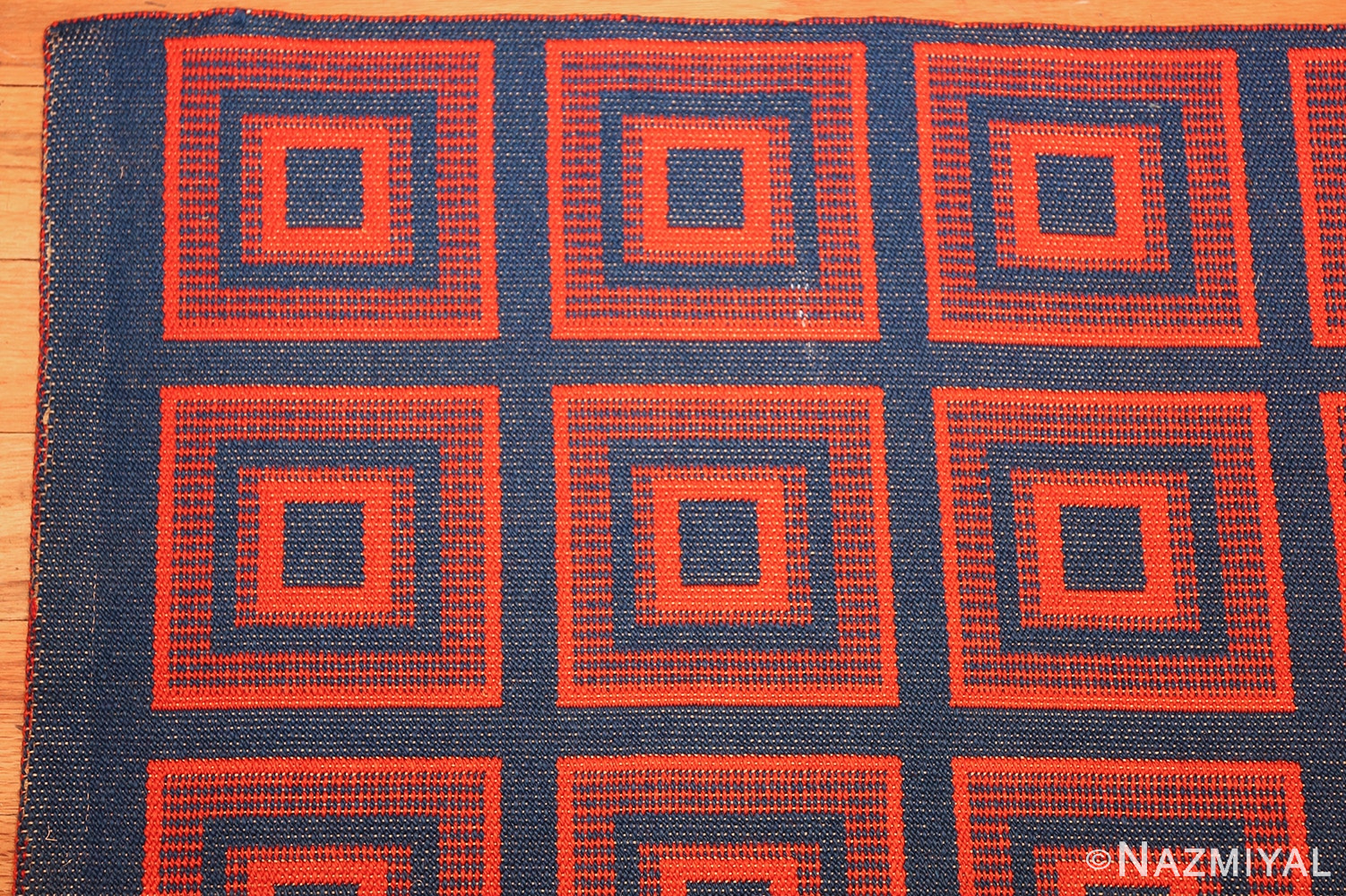 Vintage Swedish Kilim Rug With Squares 48428 Nazmiyal Antique Rugs