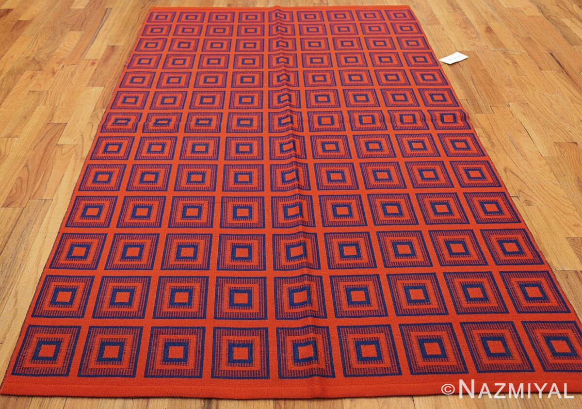 Vintage Swedish Kilim Rug With Squares 48428 Nazmiyal Antique Rugs