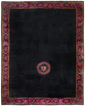 Antique Black Chinese Rug 50101 Detail/Large View