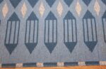 double sided vintage swedish carpet 48449 blue border Nazmiyal