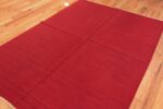 mid century red swedish carpet 48441 side Nazmiyal