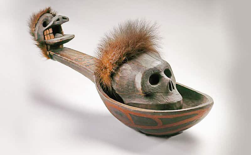 Heiltsuk artist. Ladle with Skull, 19th century. Wáglísla, British Columbia, Canada Heiltsuk artist. Ladle with Skull, 19th century. Wáglísla, British Columbia, Canada - Nazmiyal