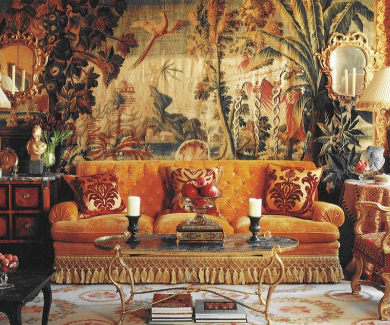 Opulent Interior Design with Antique Tapestry Nazmiyal