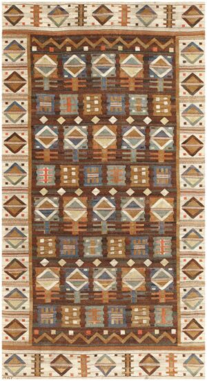 Vintage Swedish Kilim by Marta Maas Fjetterstrom 48444 Nazmiyal