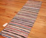 vintage swedish scandinavian runner rag rug 46657 side Nazmiyal