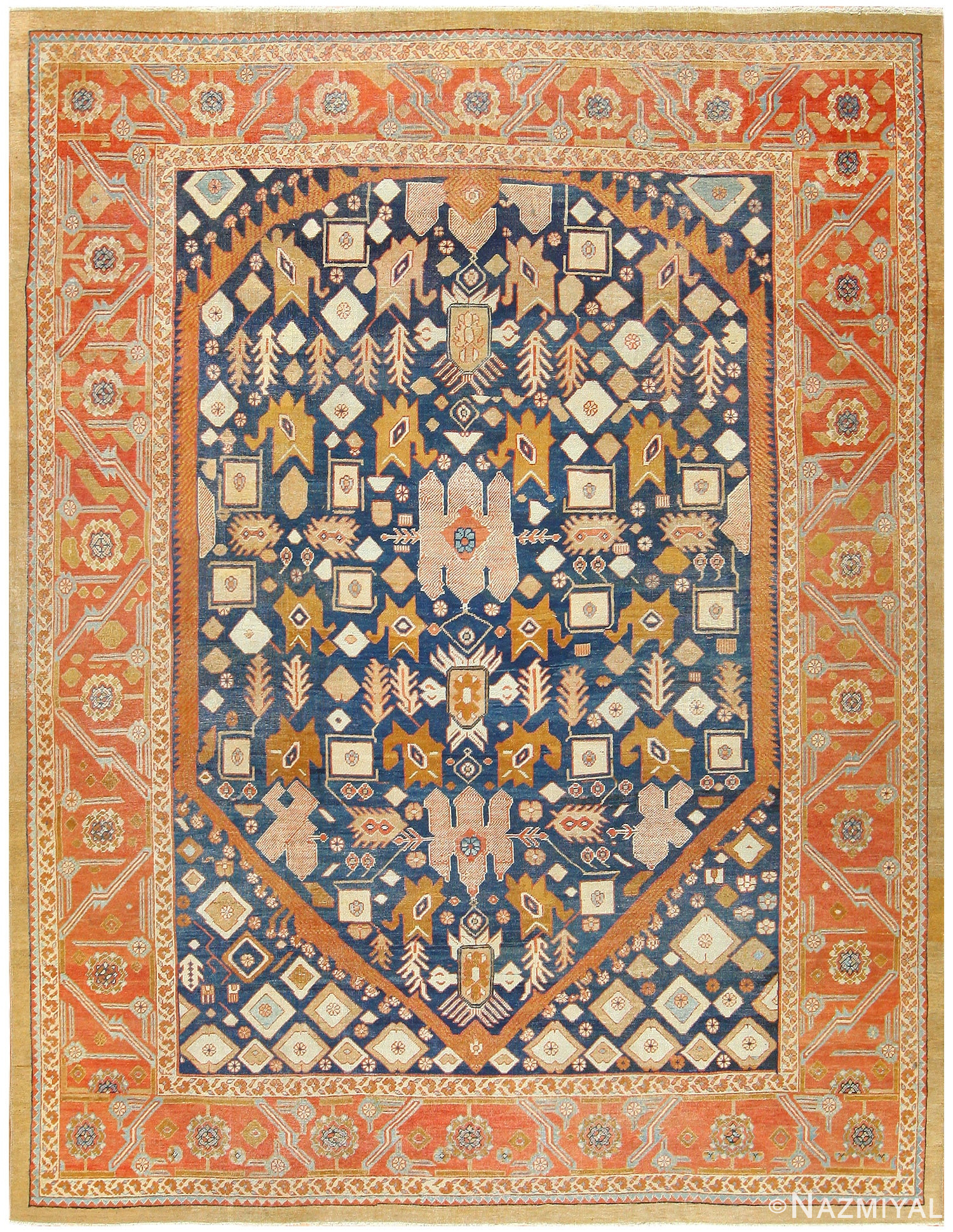 Antique Bakshaish Persian Carpet 47610 Nazmiyal