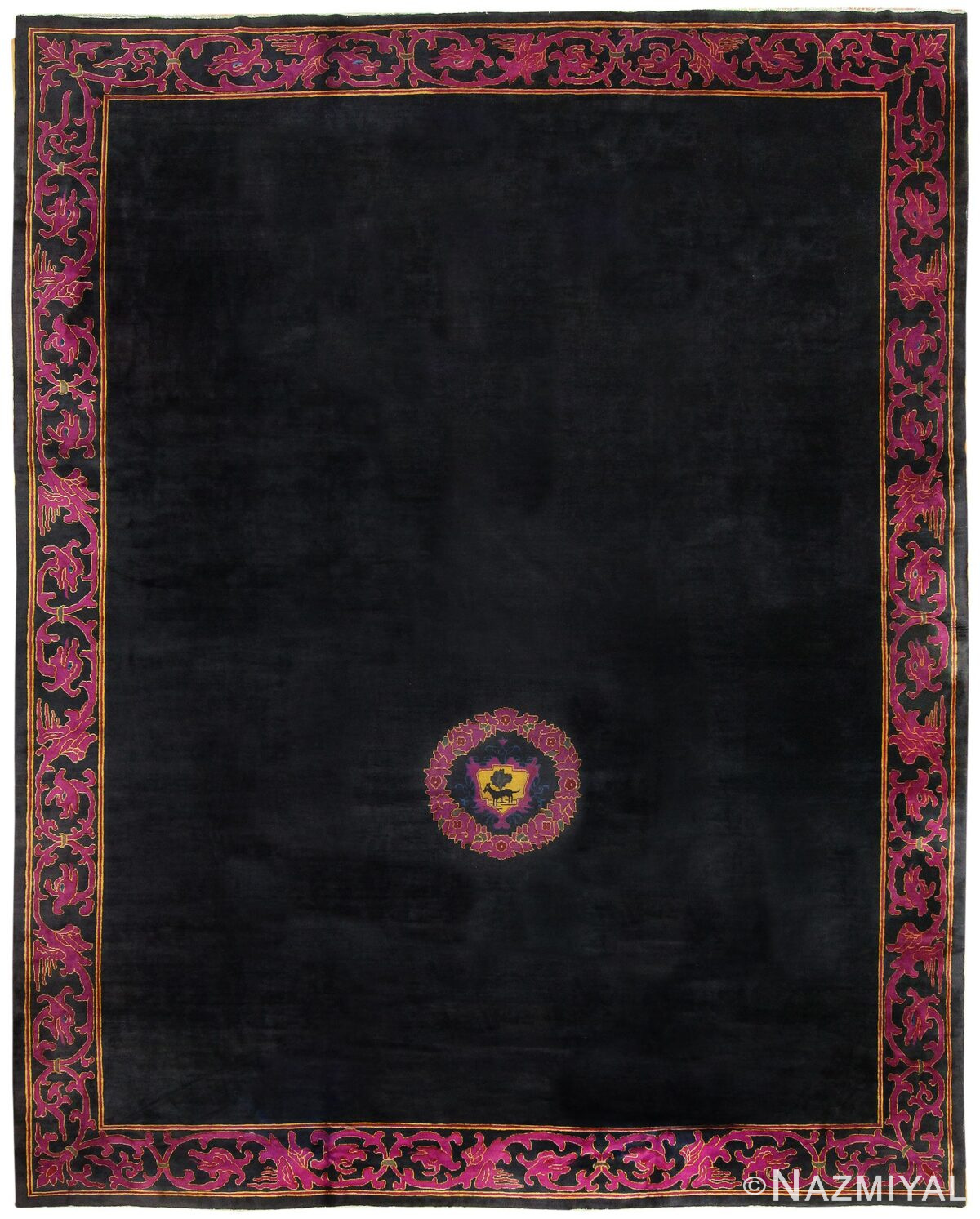 Antique Black Chinese Rug 50101 Detail/Large View