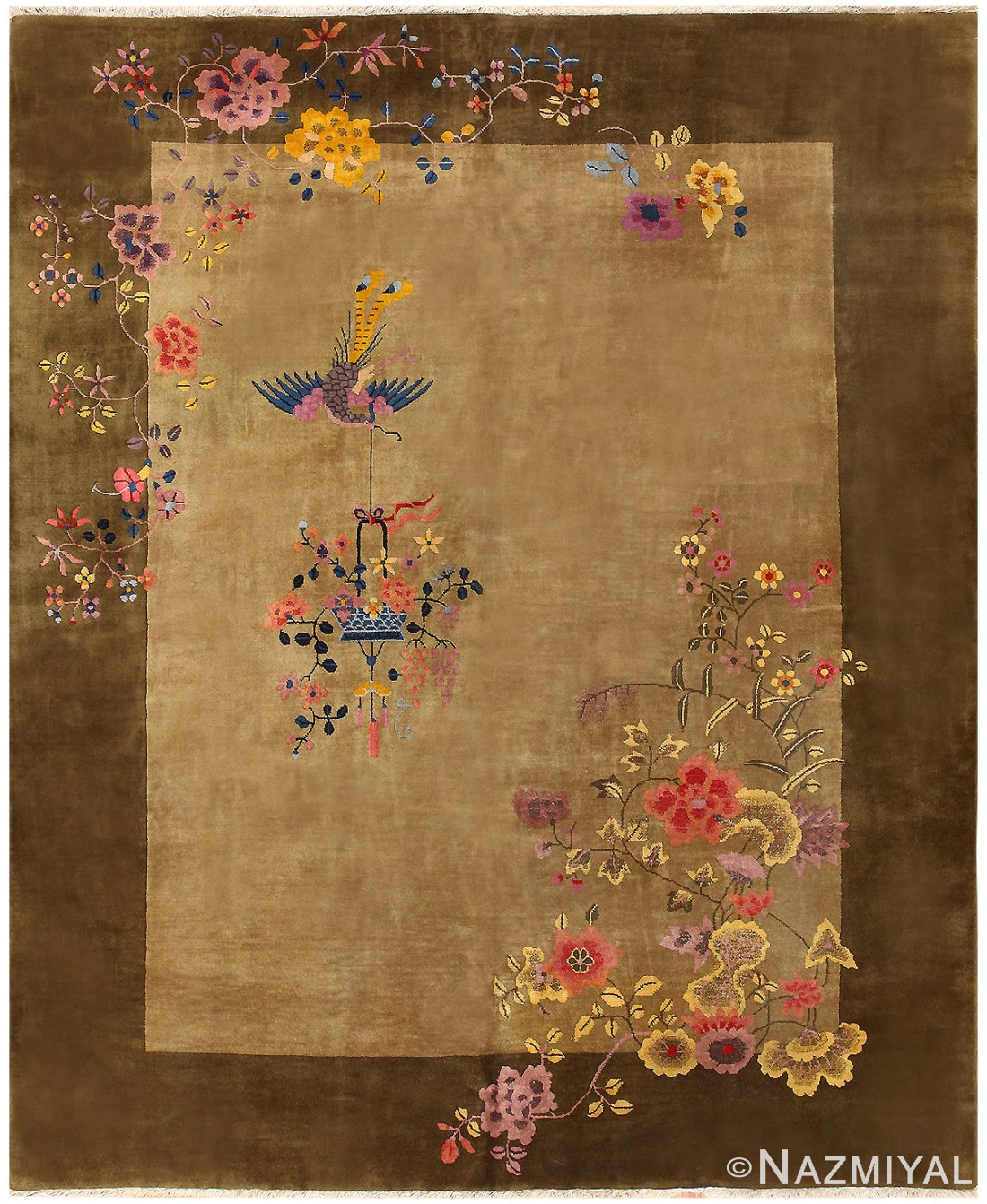 Antique Chinese Carpet #50221 by Nazmiyal Antique Rugs