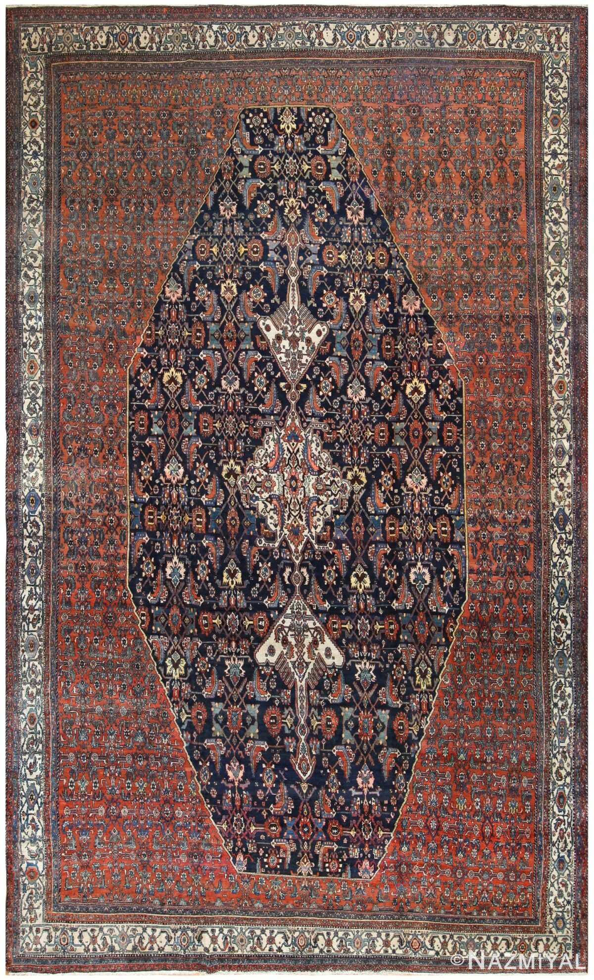 Antique Persian Bibikibad Carpet 50121 Nazmiyal