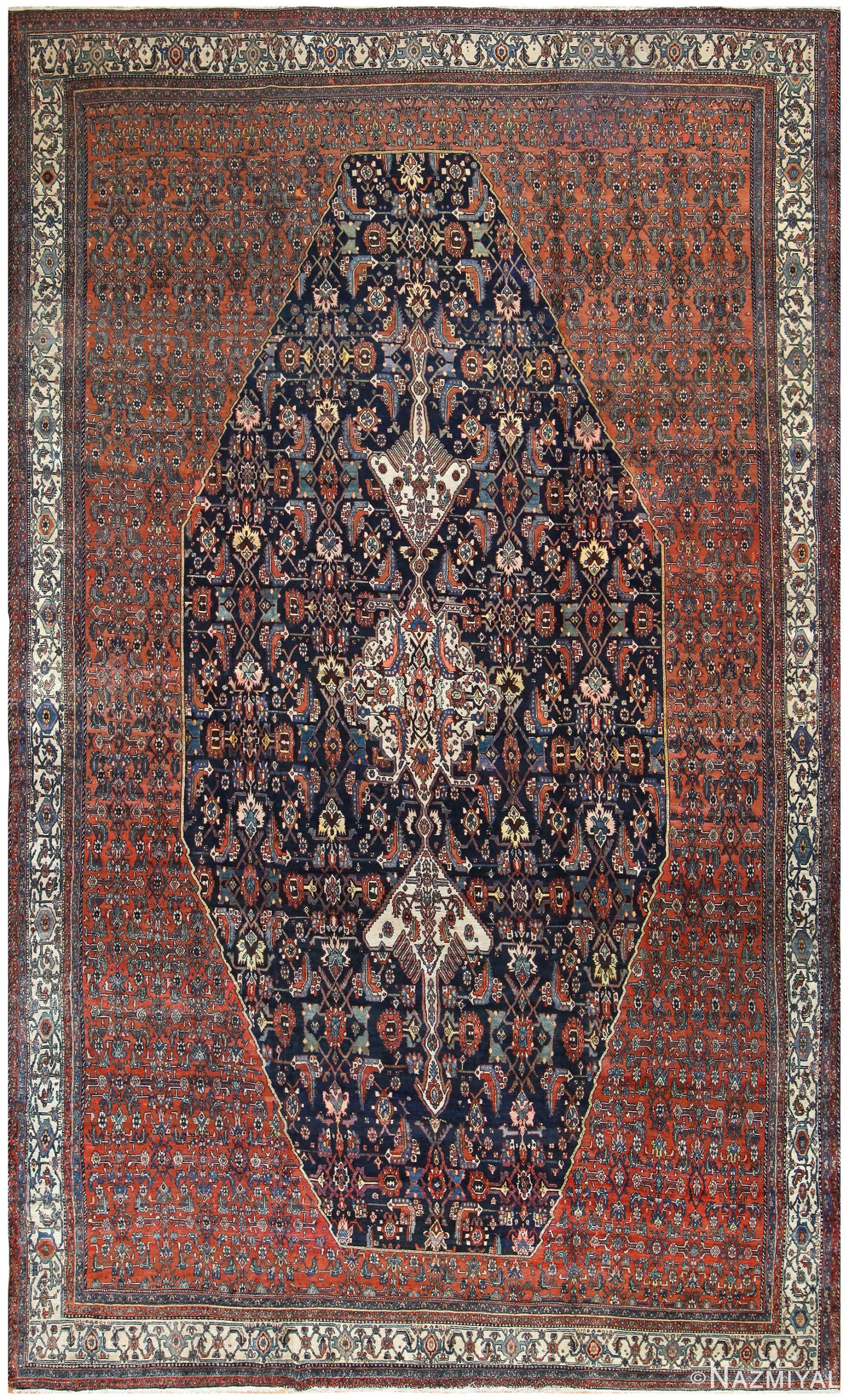 Antique Persian Bibikibad Carpet 50121 Nazmiyal
