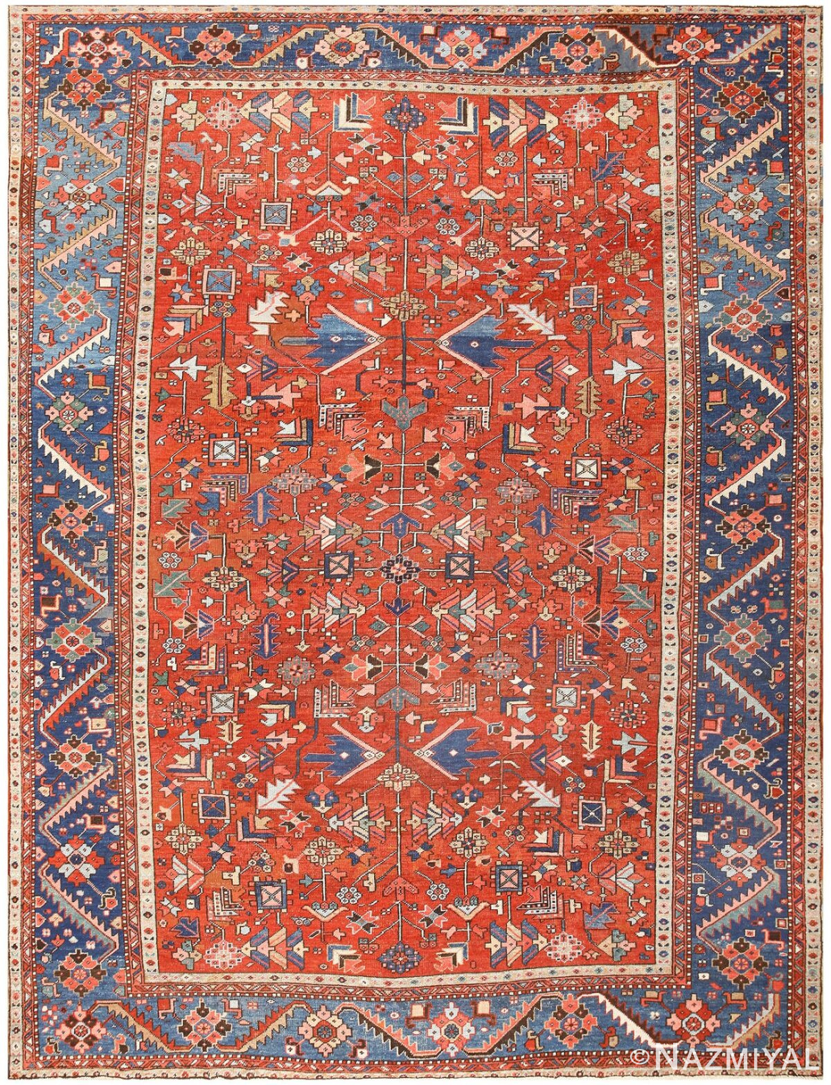 Antique Persian Heriz Rug 48466 Detail/Large View