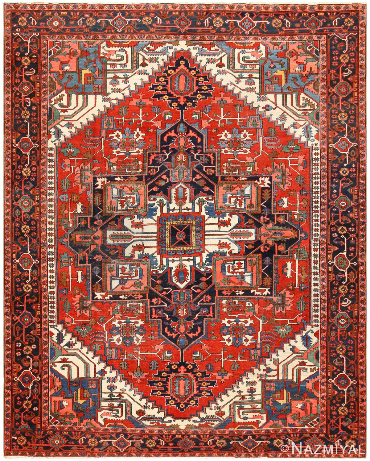 Antique Persian Heriz Rug 48468 Detail/Large View