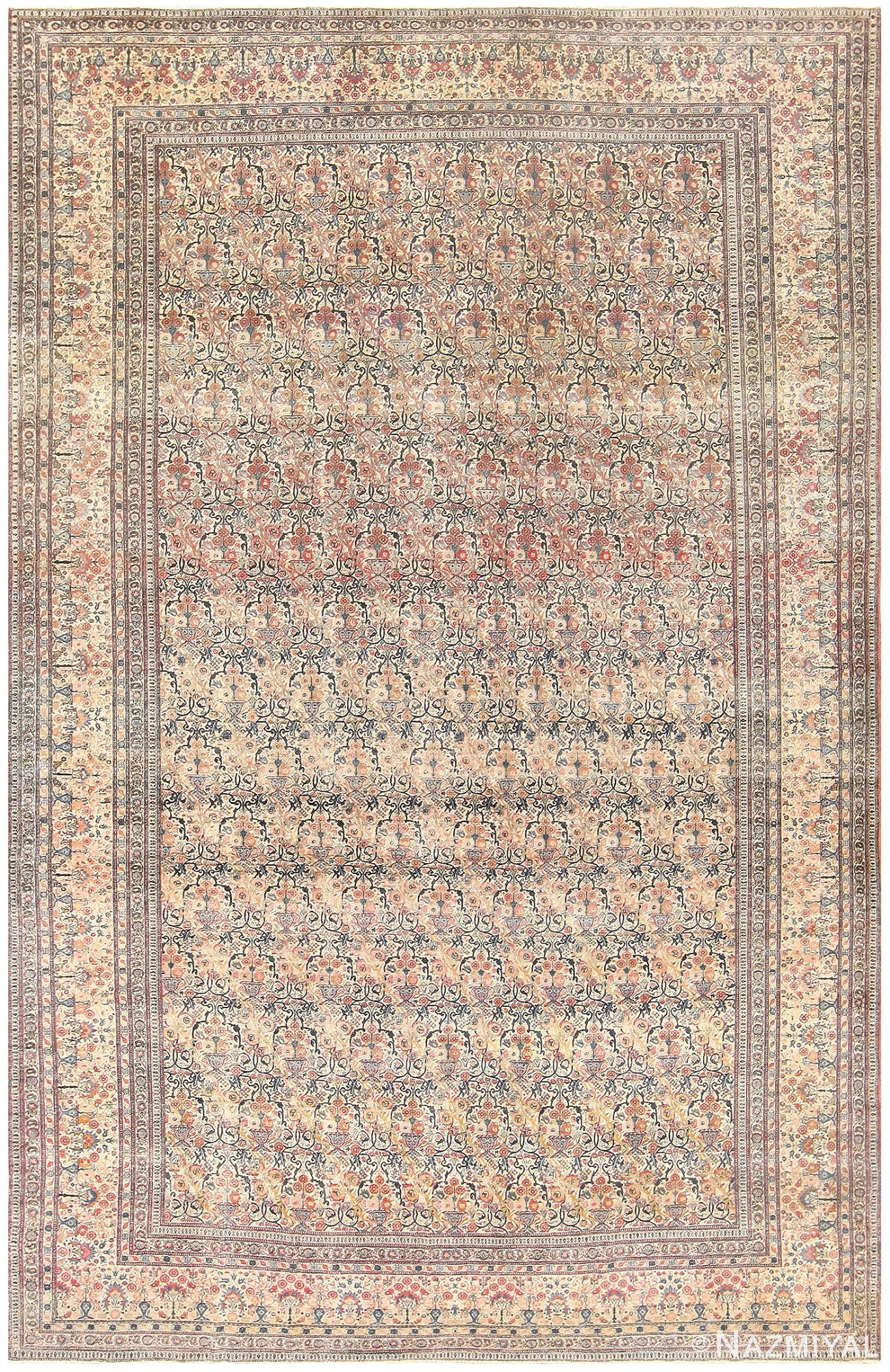Antique Persian Tehran Carpet 50098 Nazmiyal
