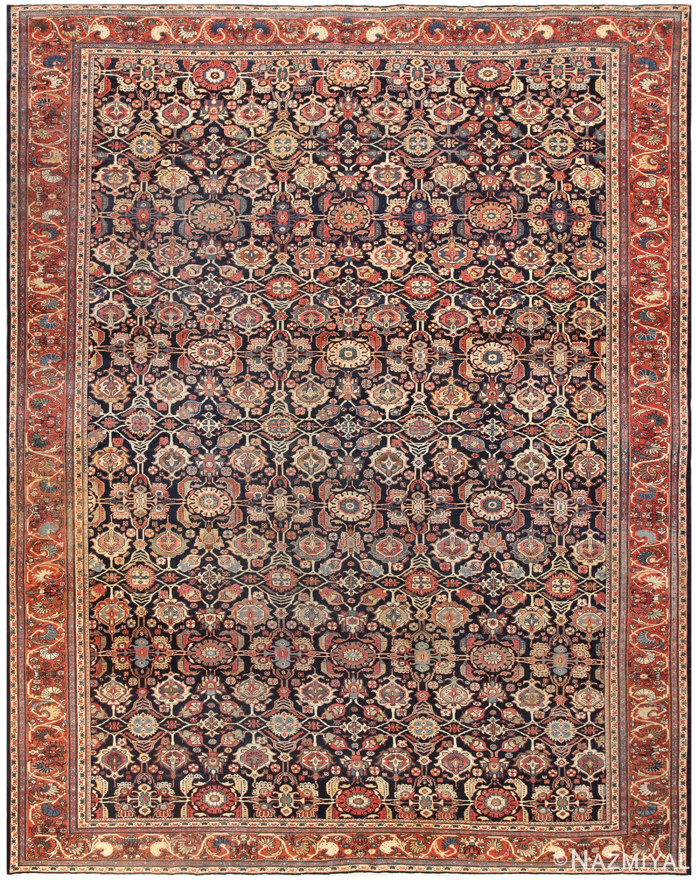 Antique Room Sized Persian Farahan Carpet 50149 Nazmiyal