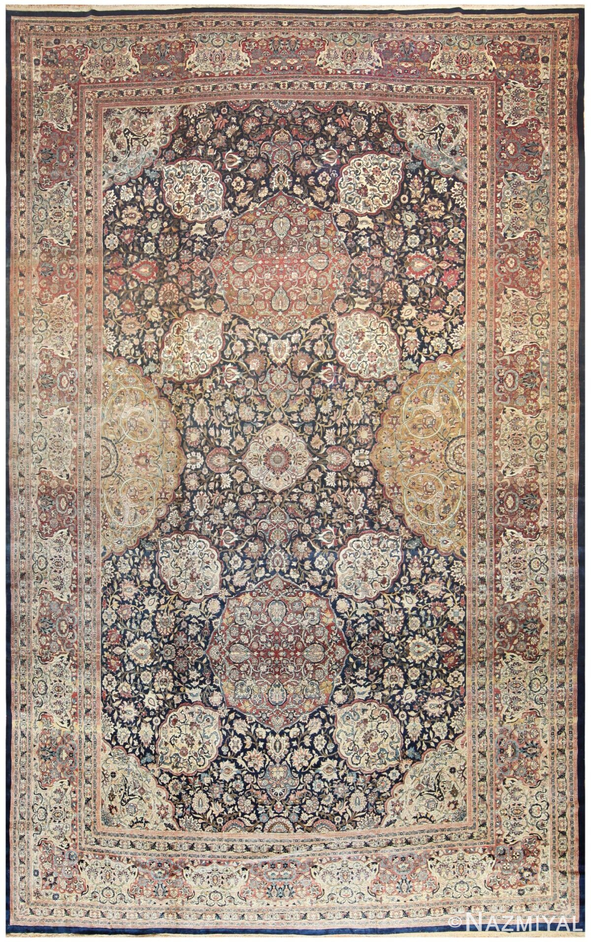 Antique Tehran Persian Carpet 50123 Nazmiyal