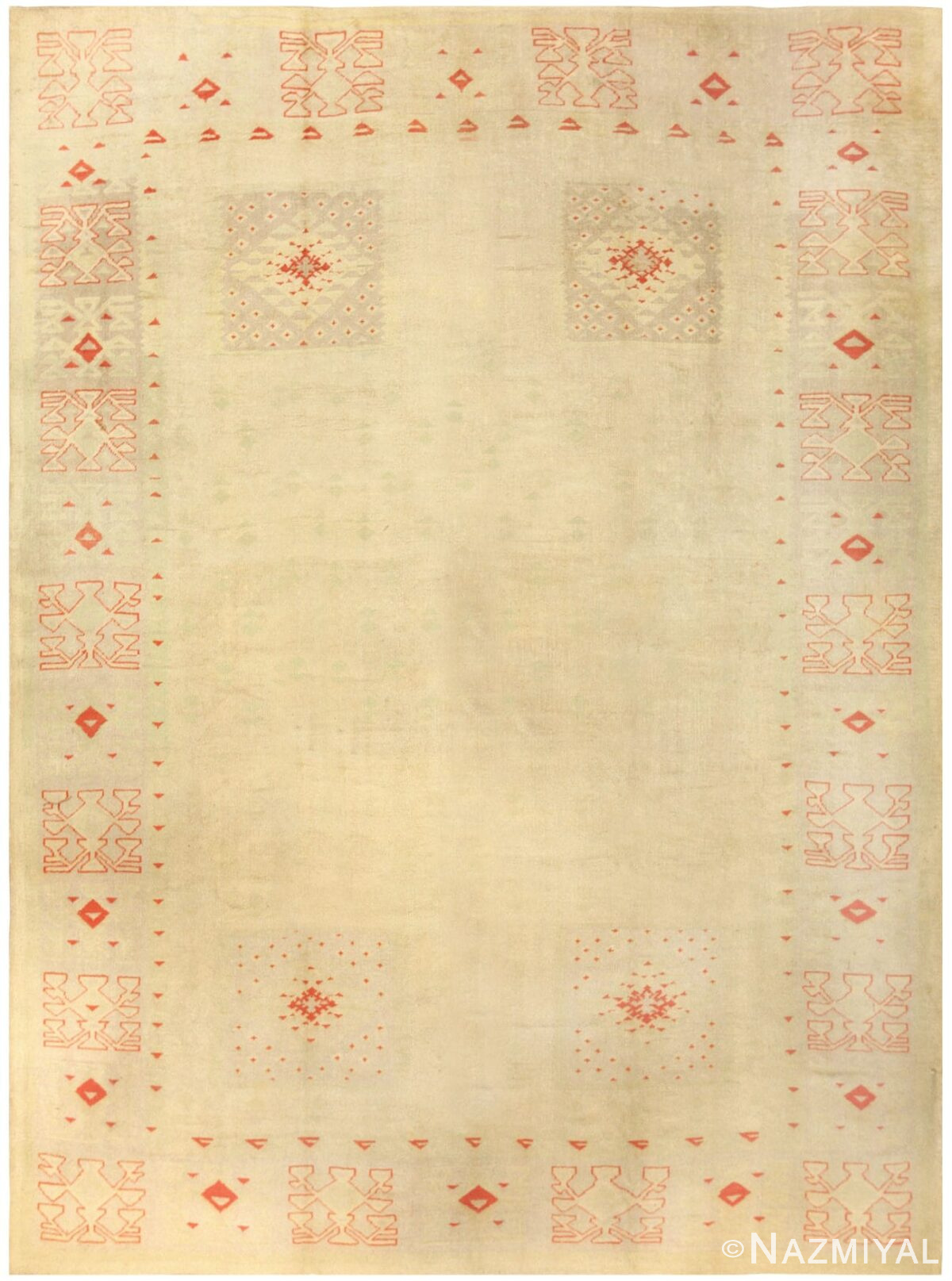 Antique Turkish Oushak Rug 50082 Detail/Large View