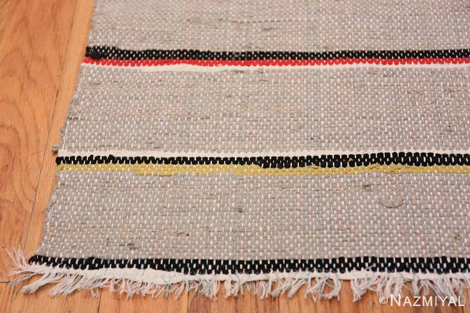 Corner Vintage Swedish rag rug 46668 by Nazmiyal