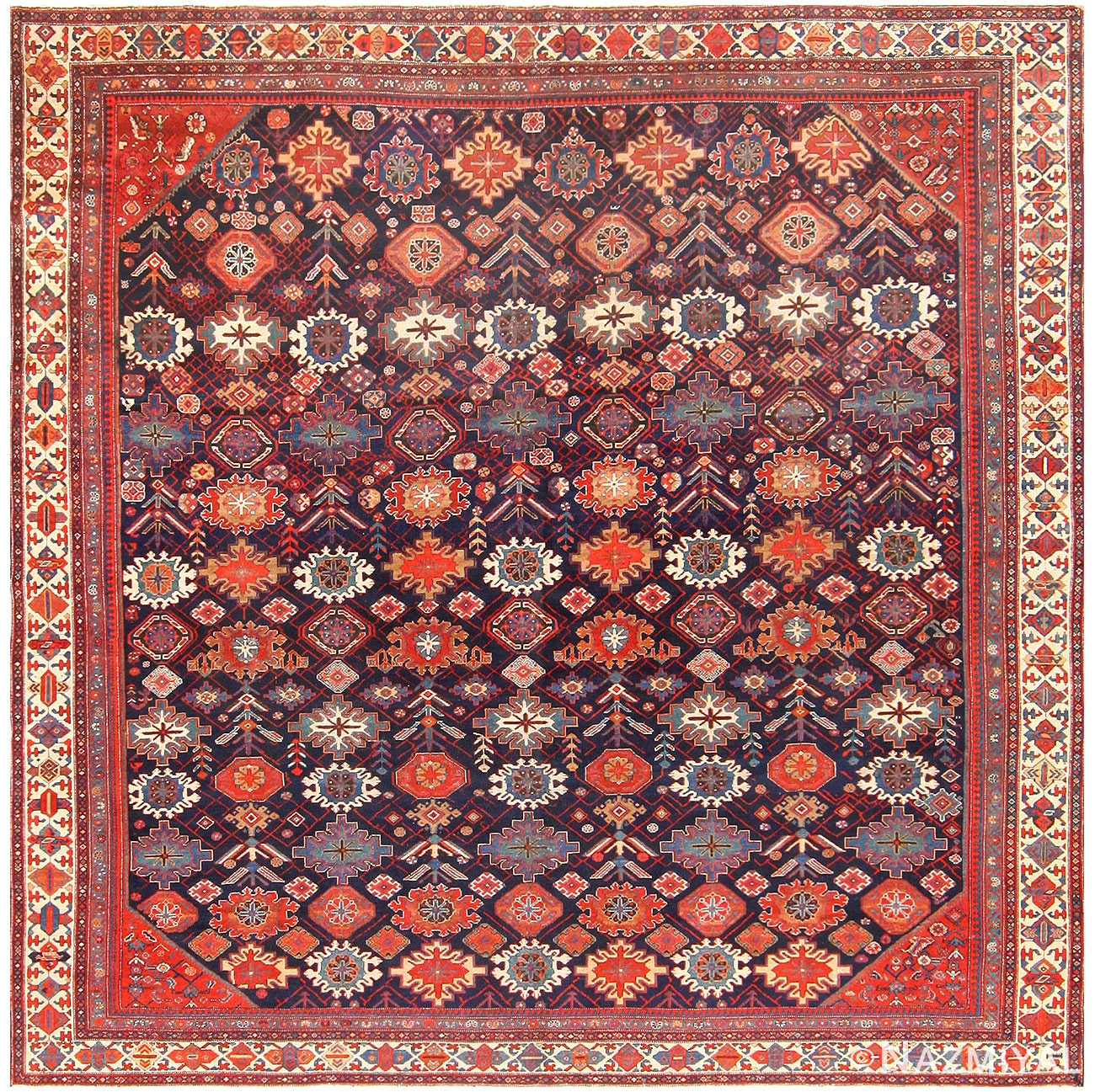 Square Antique Malayer Persian Carpet 48467 Nazmiyal
