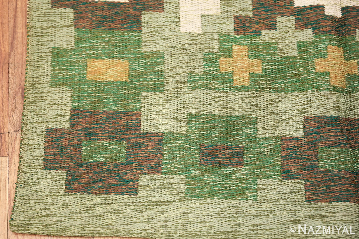 Vintage Swedish Carpet 48454 Side Corner Nazmiyal