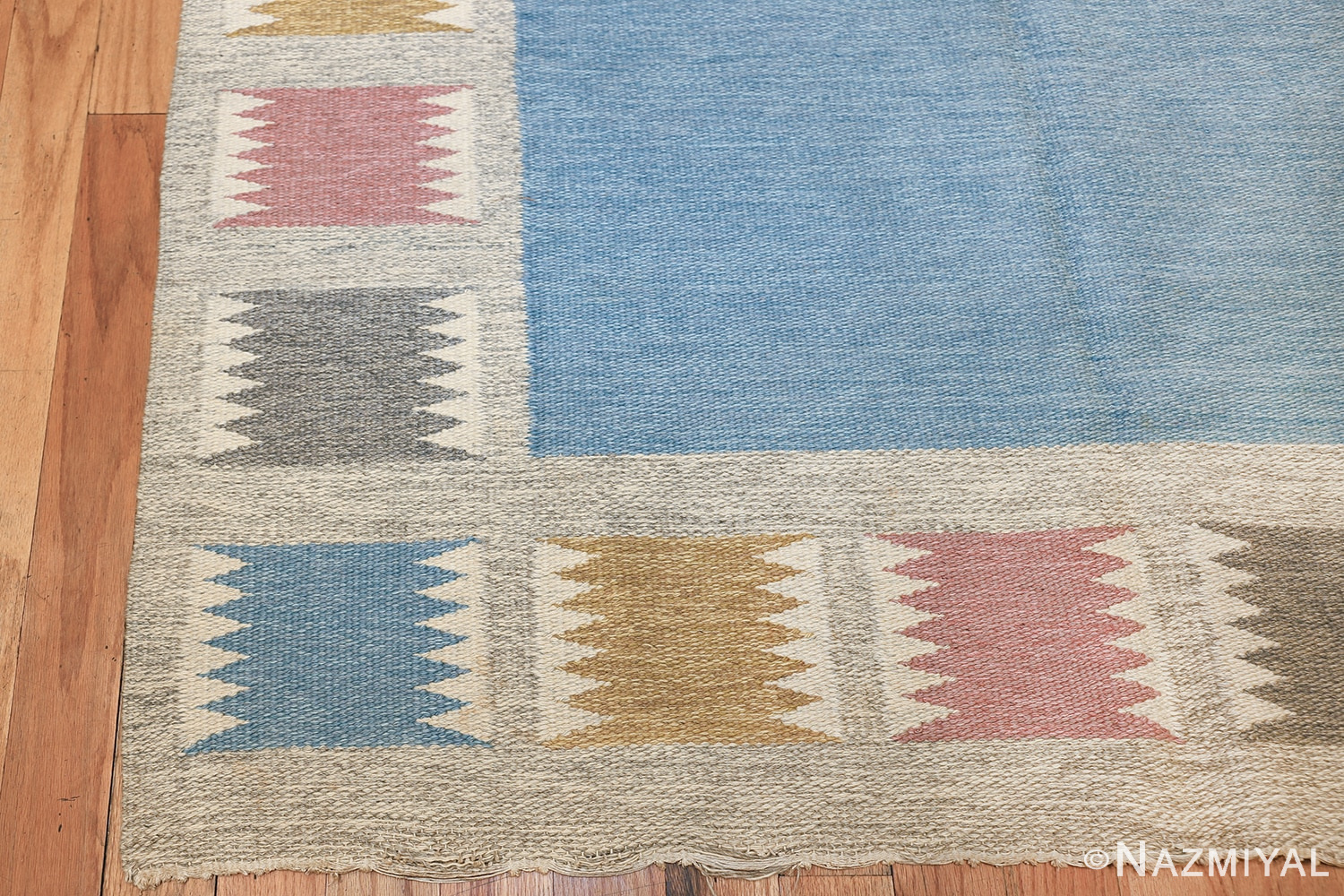 Vintage Swedish carpet by Birgitta Soderkvist 48451 corner Nazmiyal