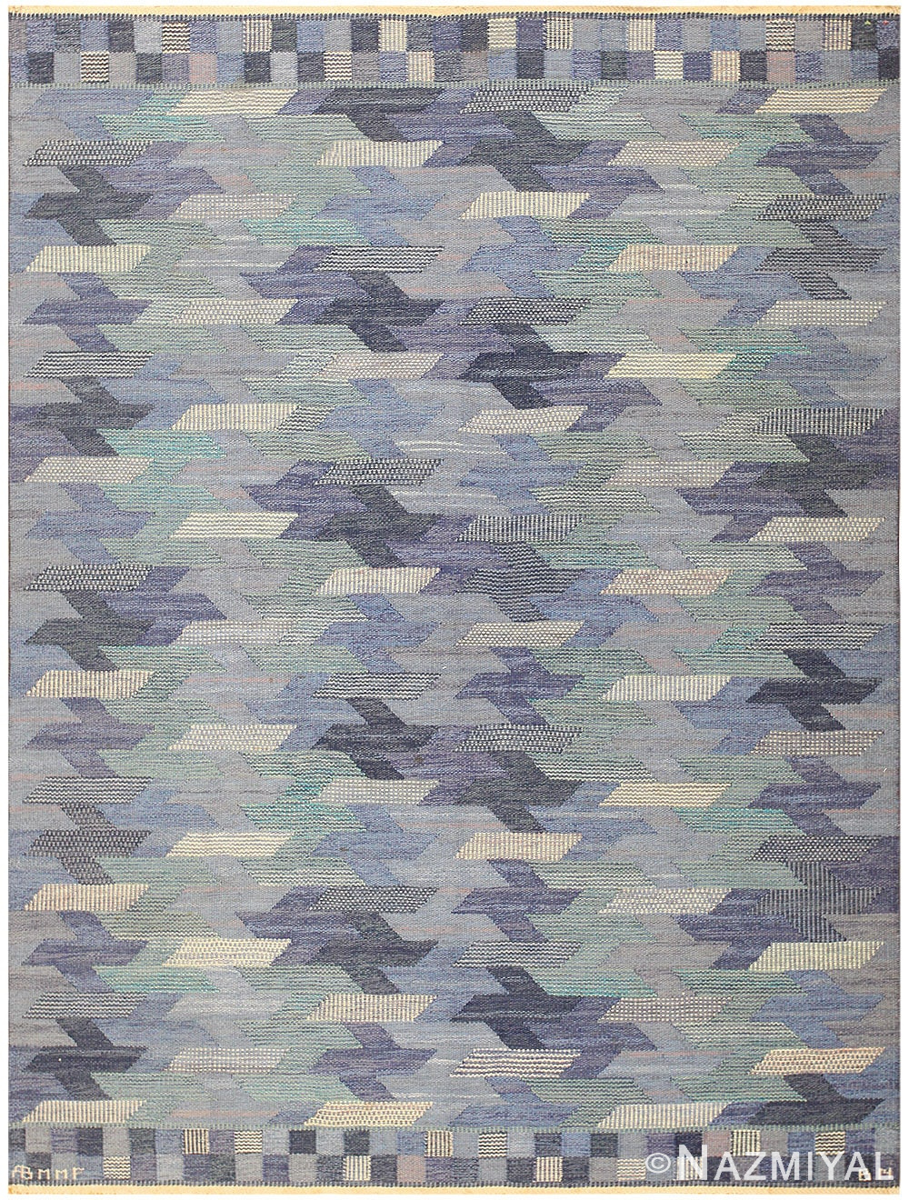 Vintage Swedish Kilim by Barbro Nilsson for Marta Maas Fjetterstrom 48440 Detail/Large View
