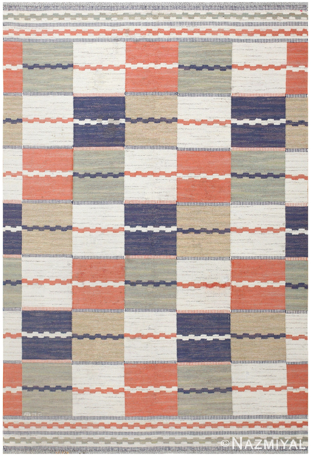 Vintage Swedish Kilim by Marta Maas Fjetterstrom 48438 Nazmiyal