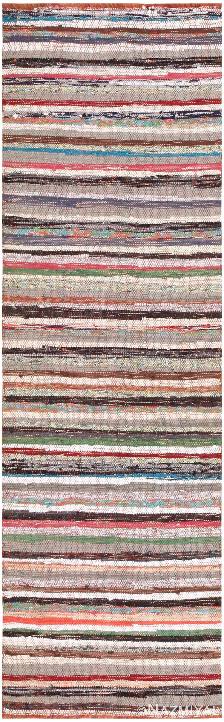 Vintage Swedish Rag Rug 46657 Detail/Large View