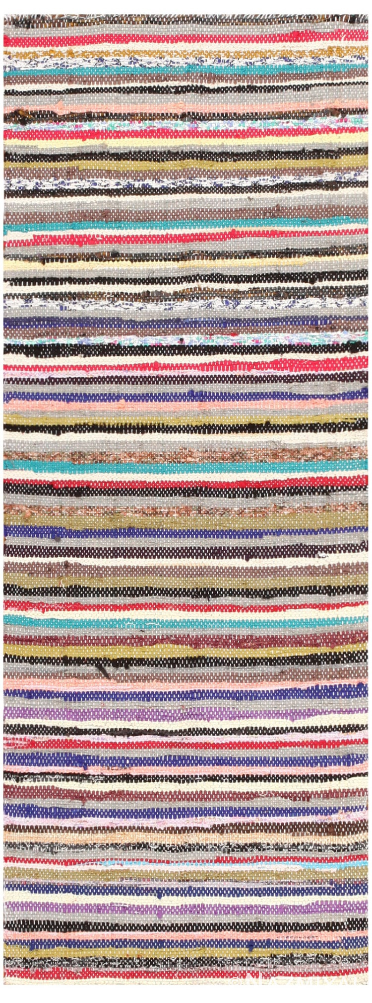 Vintage Swedish Rag Rug 46659 Detail/Large View