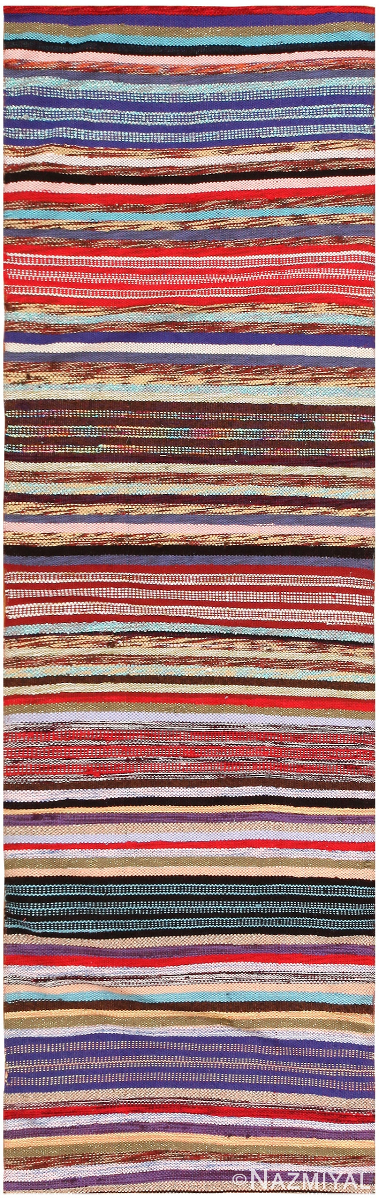 Vintage Swedish Rag Rug 46664 Nazmiyal Antique Rugs