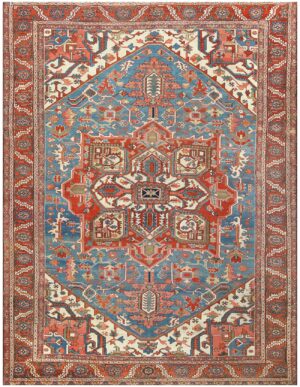 Antique Heriz Persian Room Sized Rug 48098 Nazmiyal Antique Rugs