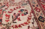 Antique Indian Agra Rug 50220 Single Blue Flower Nazmiyal
