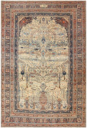 Antique Persian Tabriz Tree of Life Carpet 50190 Nazmiyal Antique Rugs