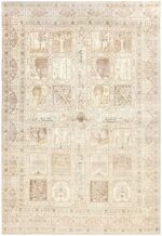 Antique Tabriz Garden Design Persian Rug 50258