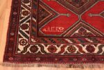 Corner Antique red color Persian Ghashgai runner rug 50301 by Nazmiyal
