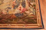 Corner Silk and wool Antique French Romantic tapestry 50279 by Nazmiyal