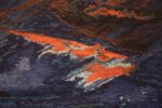Detail vintage Scandinavian Was at sea designed by Brita Molin carpet 48514 from Nazmiyal antique rugs collection