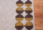 Vintage Double Sided Swedish Kilim 48503 Silver Border Nazmiyal
