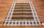 Vintage Double Sided Swedish Kilim 48503 Whole Design Yellow Nazmiyal