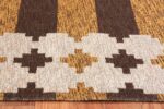 Vintage Double Sided Swedish Kilim 48503 Yellow Border Nazmiyal