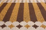 Vintage Double Sided Swedish Kilim 48503 Yellow Rows Field Namziyal