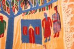 vintage judaic purim scene tapestry 48551 blue Nazmiyal