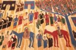 vintage judaic purim scene tapestry 48551 field Nazmiyal