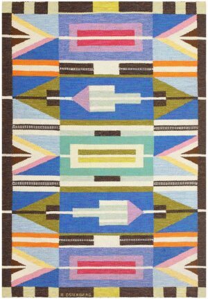 Vintage Swedish Kilim by A. Osterberg 48512 Nazmiyal Antique Rugs