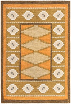 Vintage Swedish Kilim by Ingegerd Silow 48511