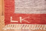 vintage scandinavian swedish kilim 48498 initials Nazmiyal