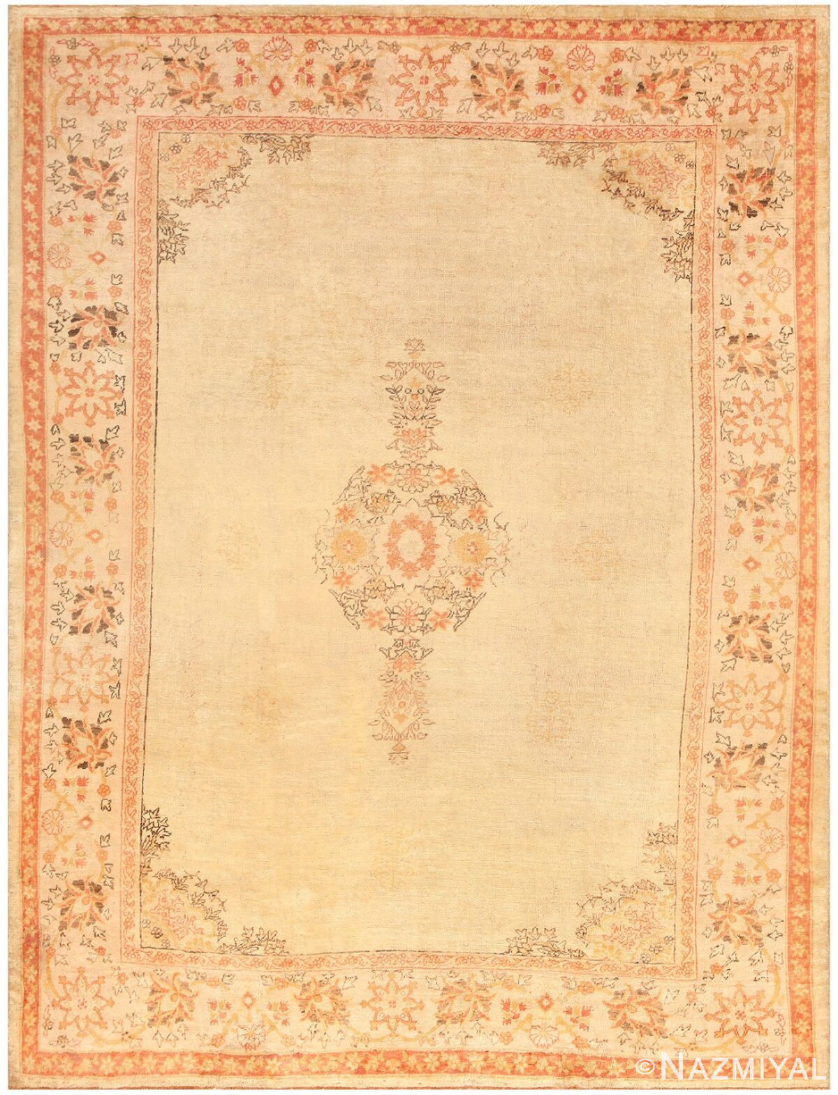 Antique Oushak Room Sized Turkish Rug 50299