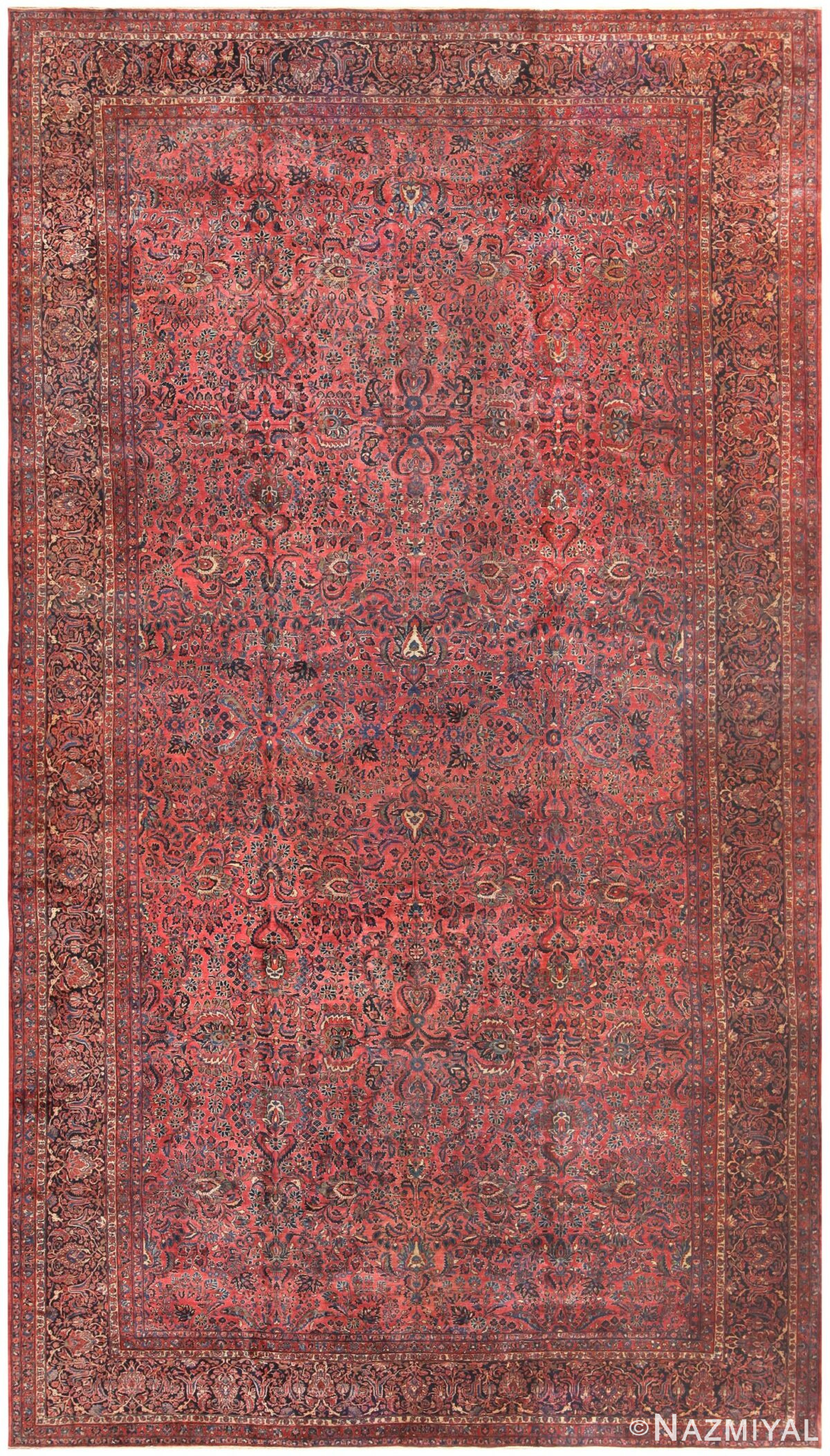 Antique Oversized Sarouk Persian Carpet 50260 Nazmiyal