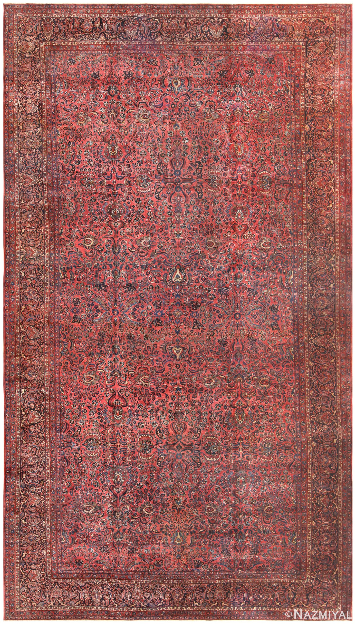 Antique Oversized Sarouk Persian Carpet 50260 Nazmiyal