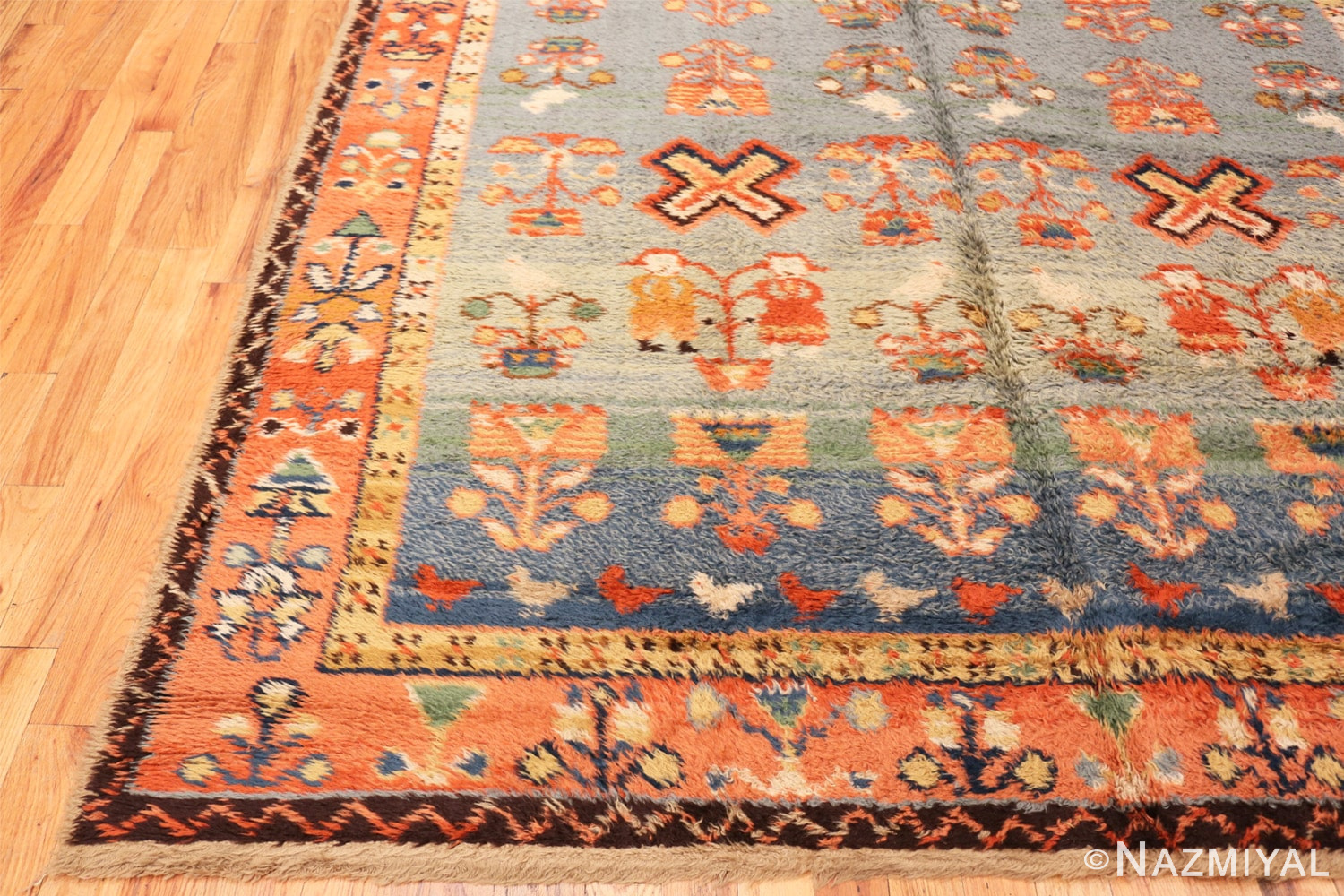 Corner Folk Art Vintage from the German Shag rug 48556 by Nazmiyal