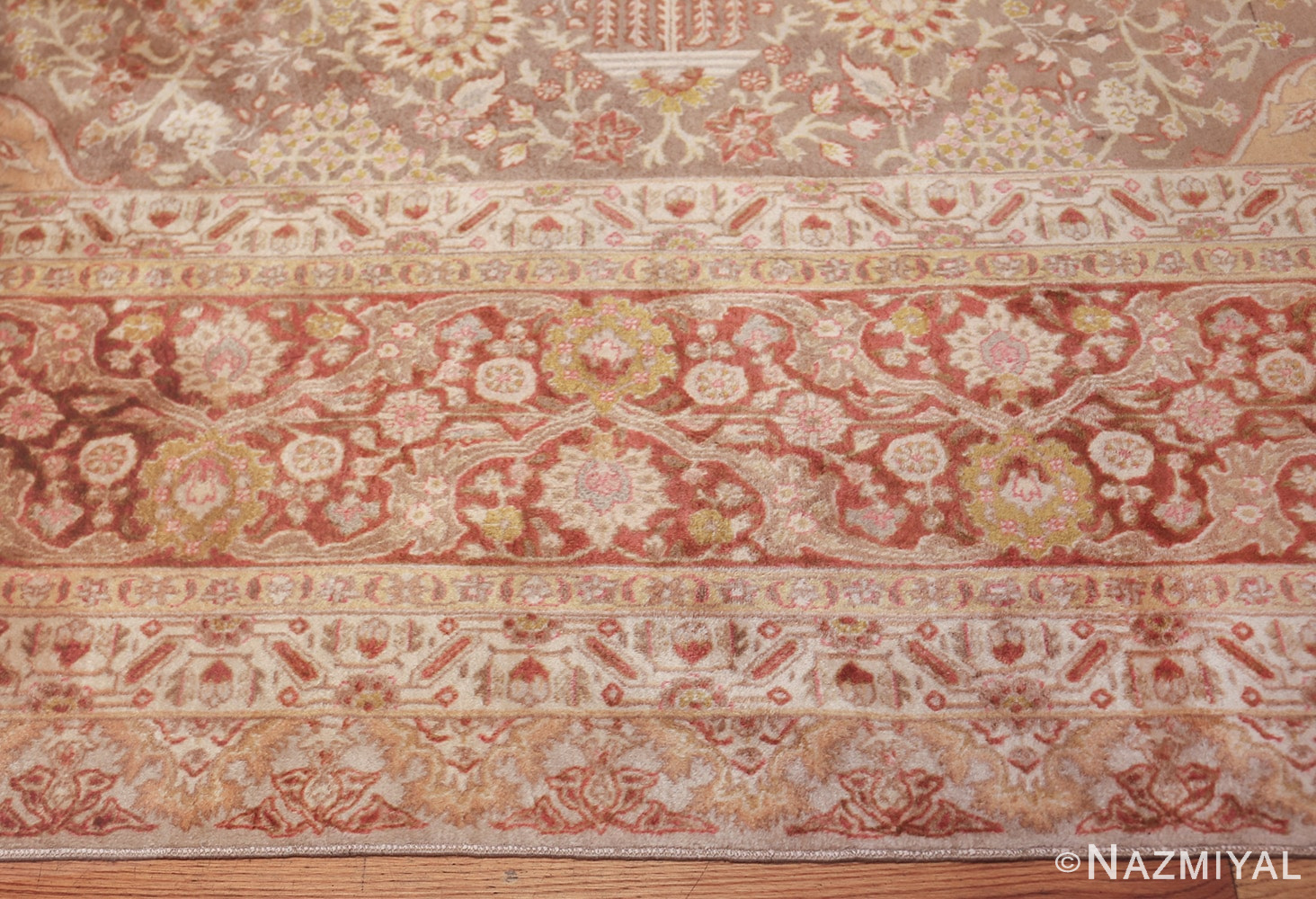 vintage room sized persian tabriz carpet 50259 border Nazmiyal